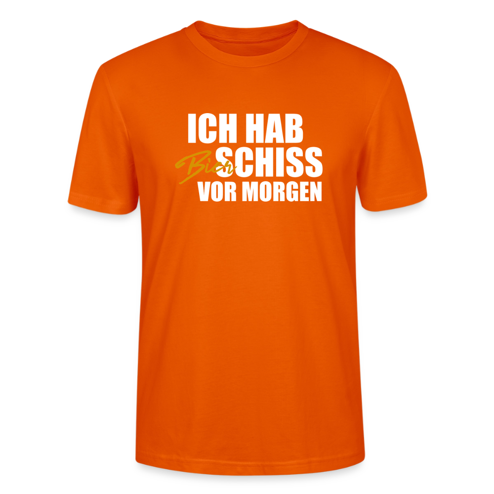 Unisex Sprüche T-Shirt 'Ich hab Bierschiss vor morgen' - Tieforange