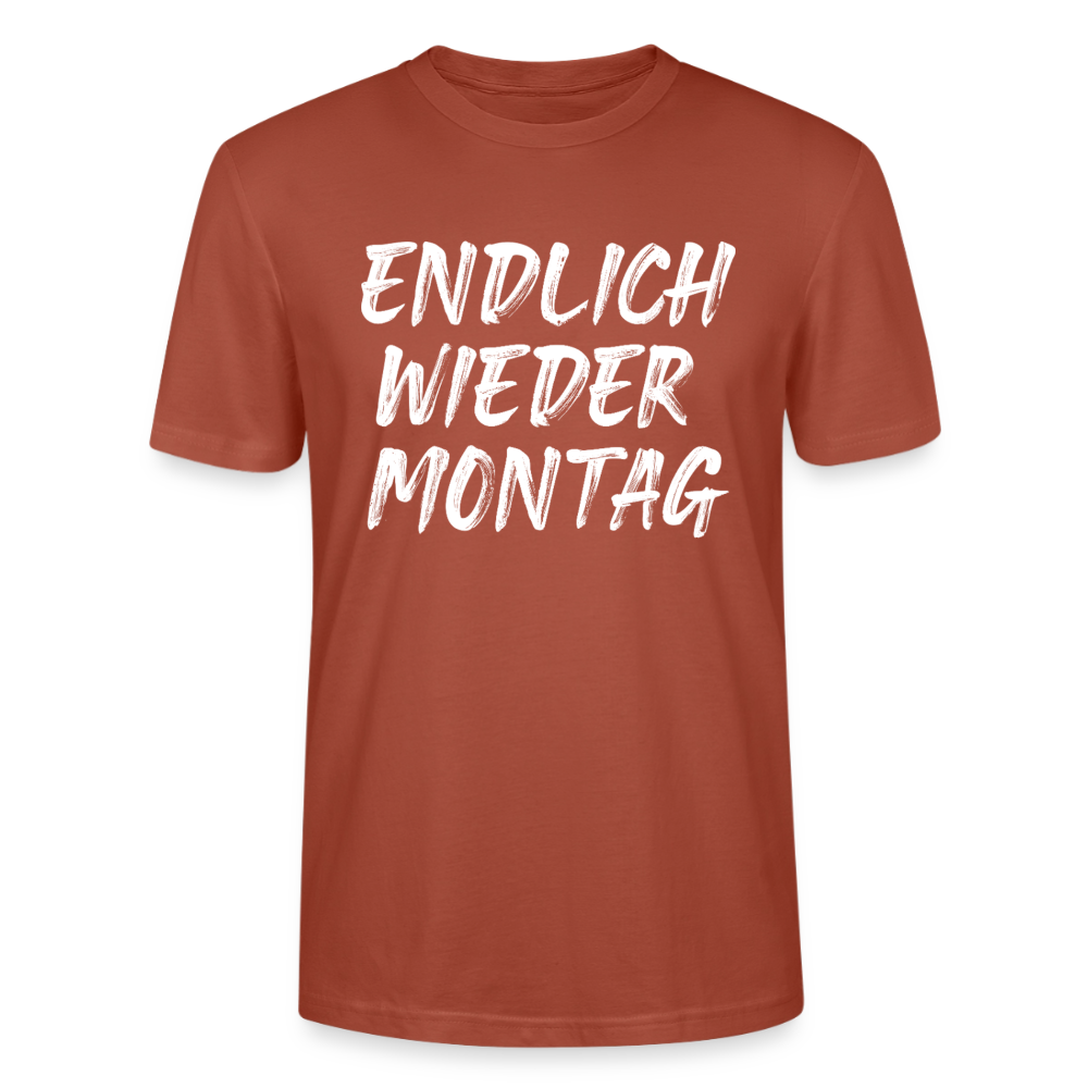 Unisex Sprüche T-Shirt 'Endlich wieder Montag' - Terrakotta