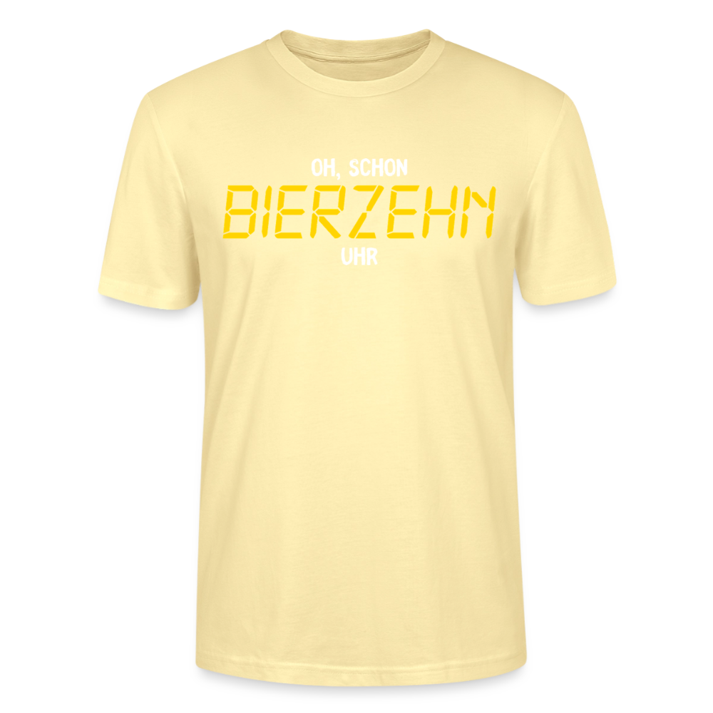 Unisex Sprüche T-Shirt 'Oh, schon Bierzehn Uhr' - Creme