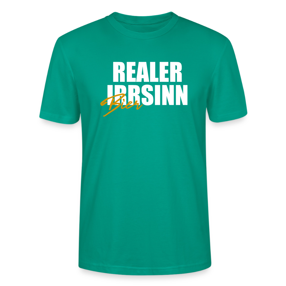 Unisex Sprüche T-Shirt 'Realer Biersinn' - Blaugrün