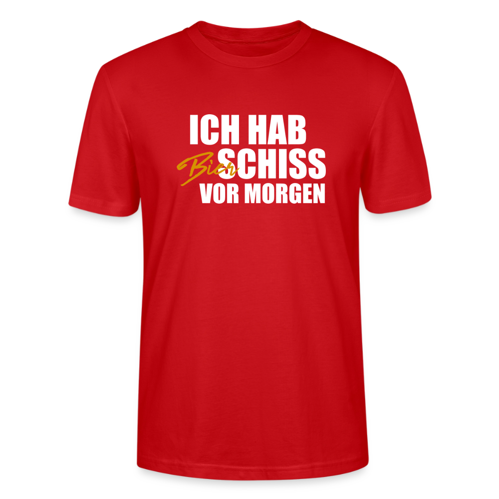 Unisex Sprüche T-Shirt 'Ich hab Bierschiss vor morgen' - Rot