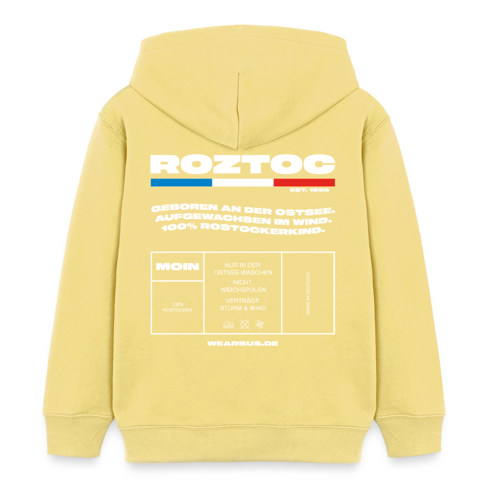 Rostock 'ROZTOC' Edition Bio Zip Hoodie Kinder 3-8 Jahre Farbe - Gelb Viva 