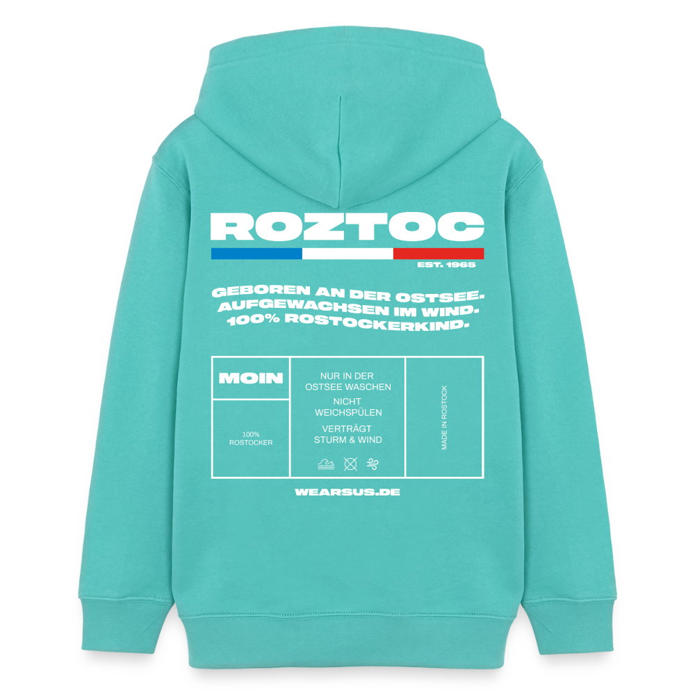 Rostock 'ROZTOC' Edition Bio Zip Hoodie Kinder 9-13 Jahre Farbe - Poolblau