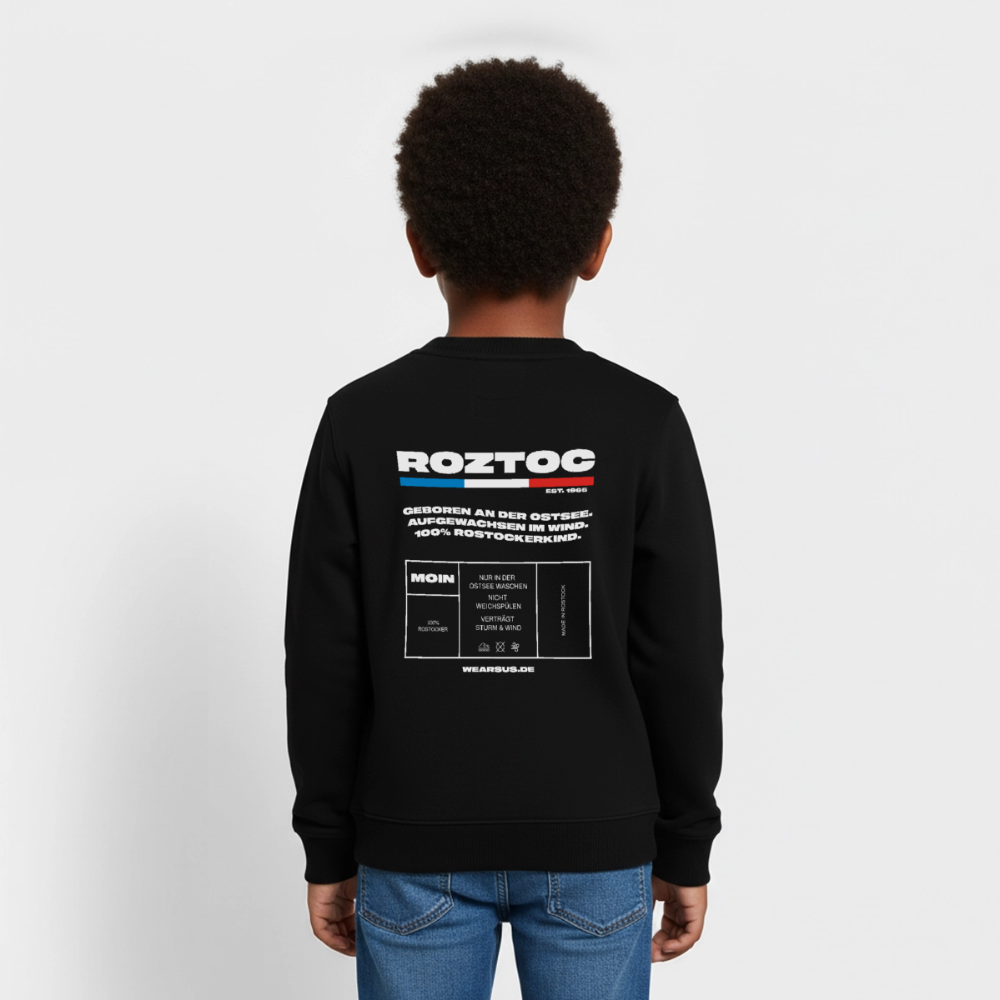 Rostock 'ROZTOC' Edition Bio Sweatshirt Kinder 3-8 Jahre - Schwarz