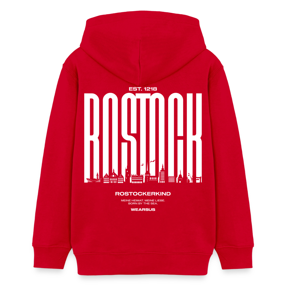 Rostock 'Rostockerkind' Bio Hoodie Kinder 9-13 Jahre - Rot