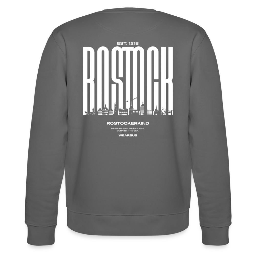 Rostock 'Rostockerkind' Bio Sweatshirt Unisex Back Print - Anthrazit