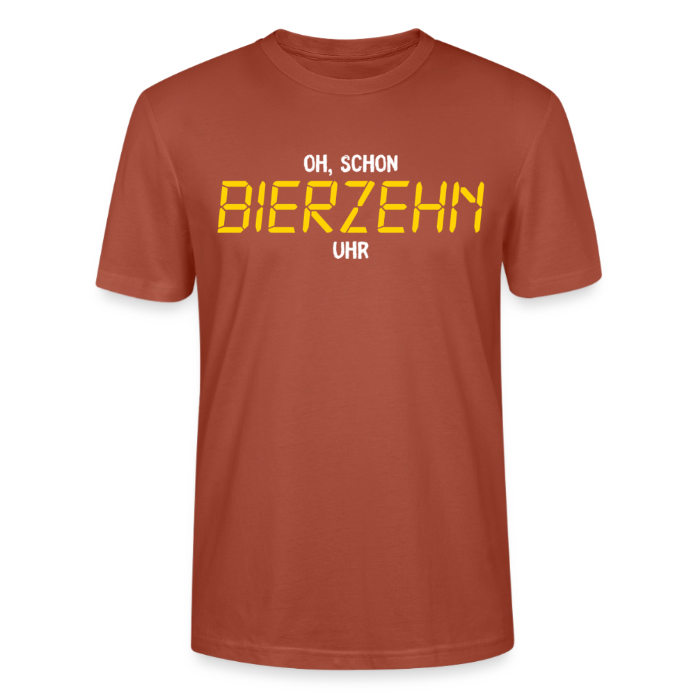 Unisex Sprüche T-Shirt 'Oh, schon Bierzehn Uhr' - Terrakotta