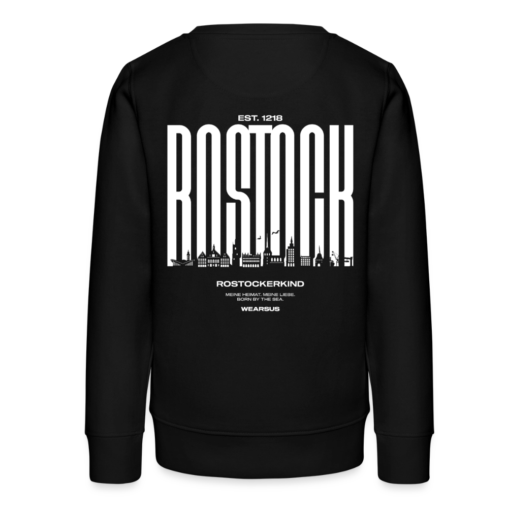 Rostock 'Rostockerkind' Bio Sweatshirt Kinder 9-13 Jahre Back Print - Schwarz