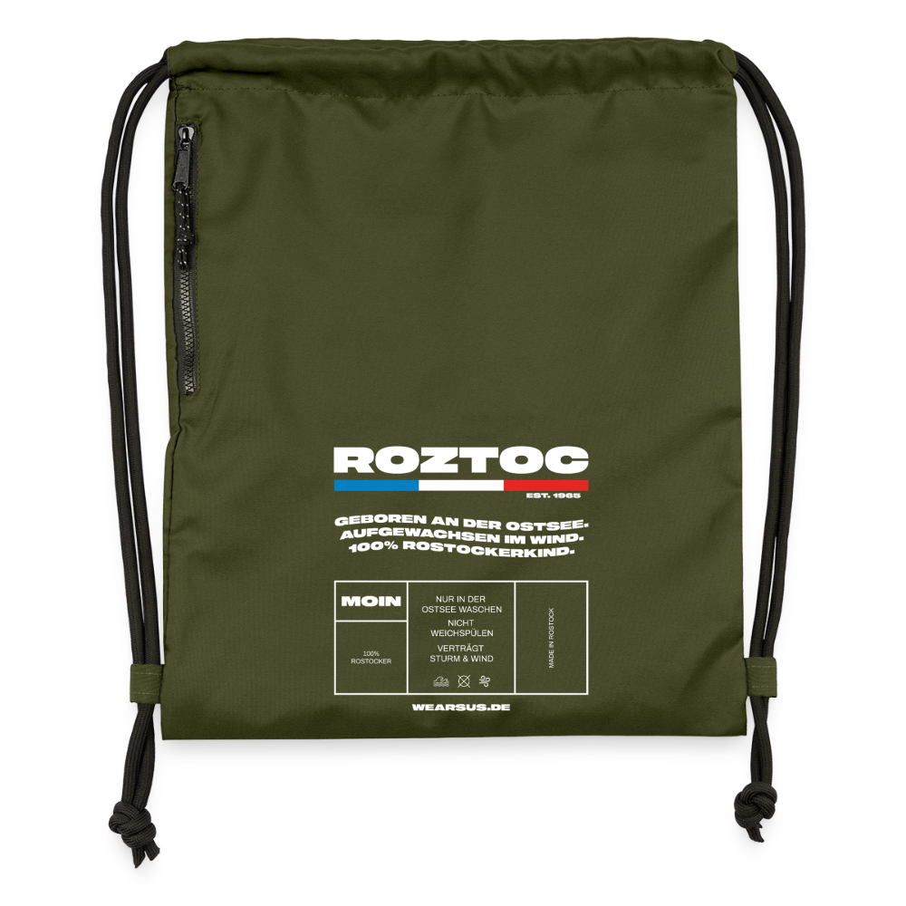 Rostock 'ROZTOC' Turnbeutel aus Recycling-Material - military Green