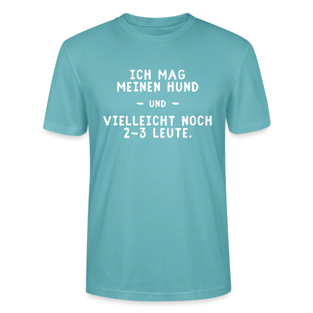 Unisex Sprüche T-Shirt 'Ich mag meinen Hund und vielleicht noch 2-3 Leute.' - Pastelltürkis