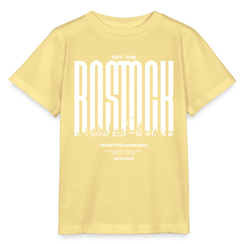 Rostock 'Rostockerkind' Bio T-Shirt Kinder 3-8 Jahre Front Print Farbe - Gelb Viva 