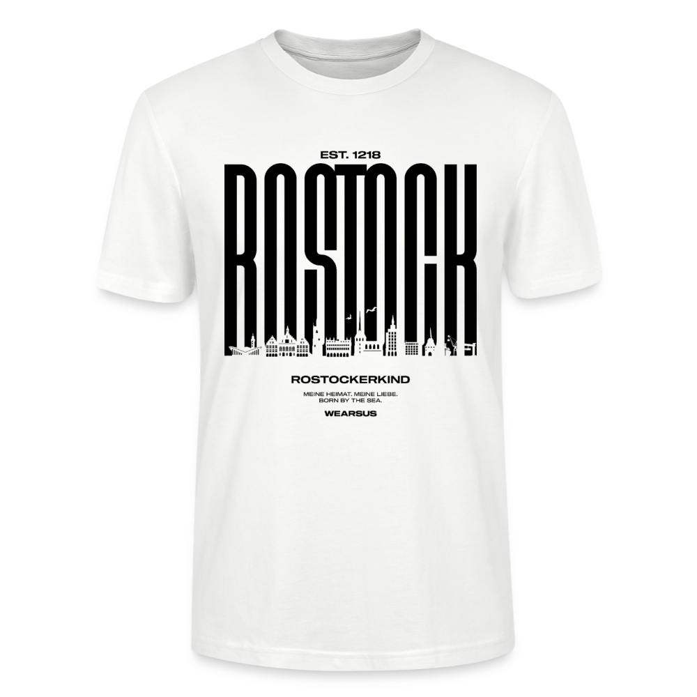 Rostock 'Rostockerkind' Bio T-Shirt Unisex Front Print weiß - Weiß