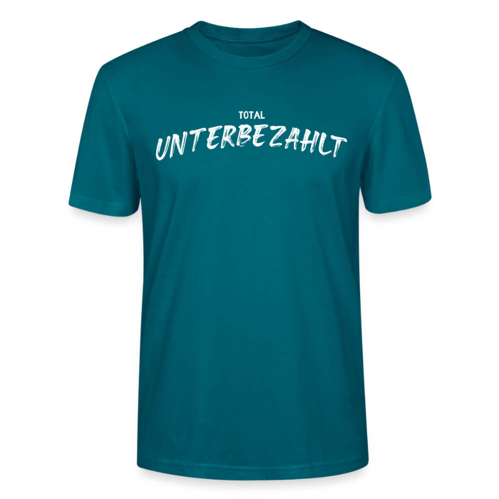 Unisex Sprüche T-Shirt 'Total unterbezahlt' - Ozeanblau