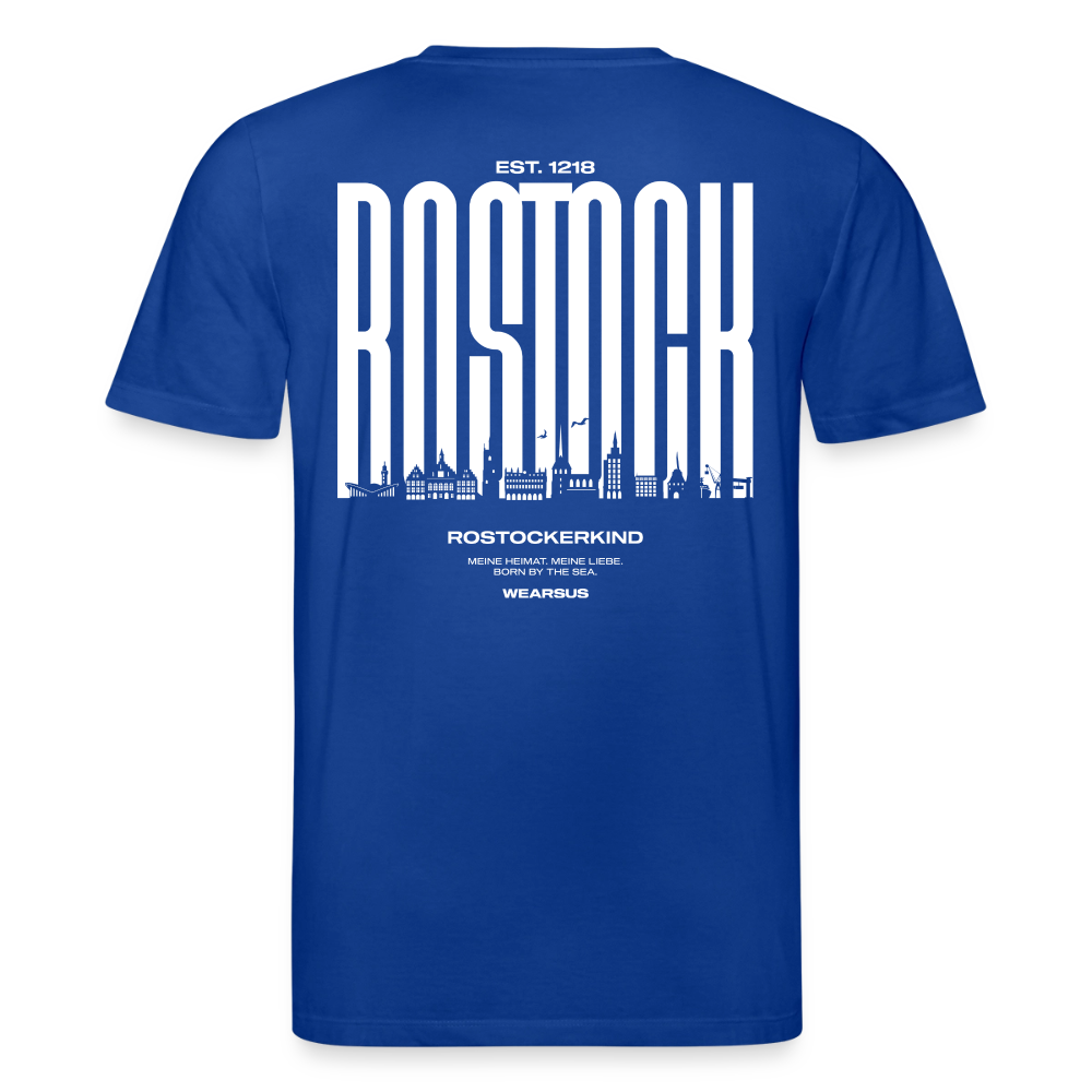 Rostock 'Rostockerkind' Bio T-Shirt Unisex Back Print Farbe 180 g/m² - Dunkelblau