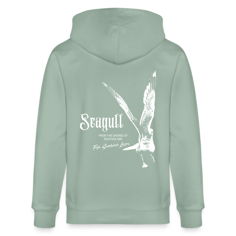 Rostock 'SEAGULL' Edition Bio Zip Hoodie Herren - Helles Graugrün