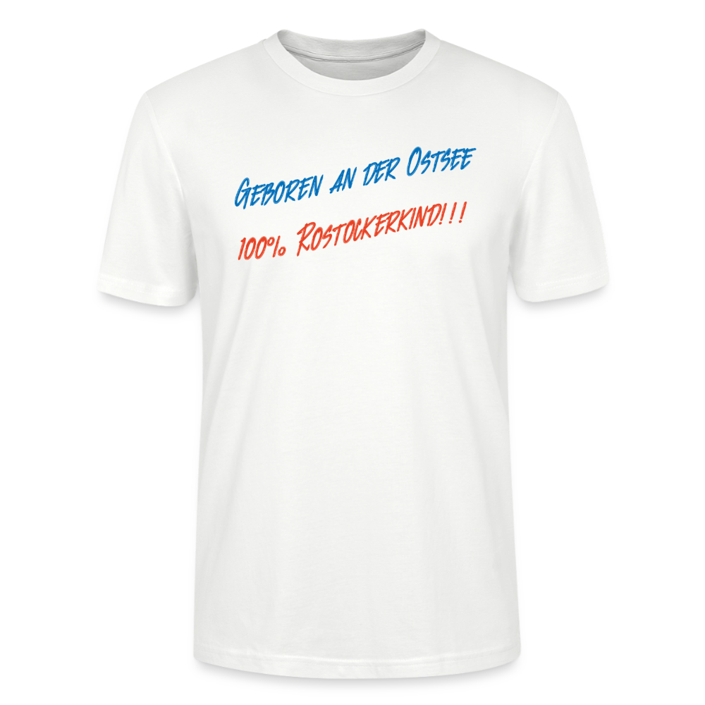 Unisex Sprüche T-Shirt 'Geboren an der Ostsee' Fun Shirt - Weiß