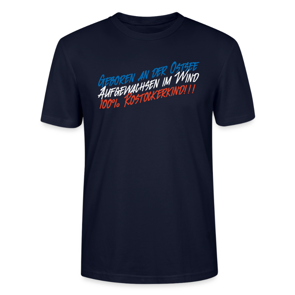 Unisex Sprüche T-Shirt 'Geboren an der Ostsee' Fun Shirt - Navy