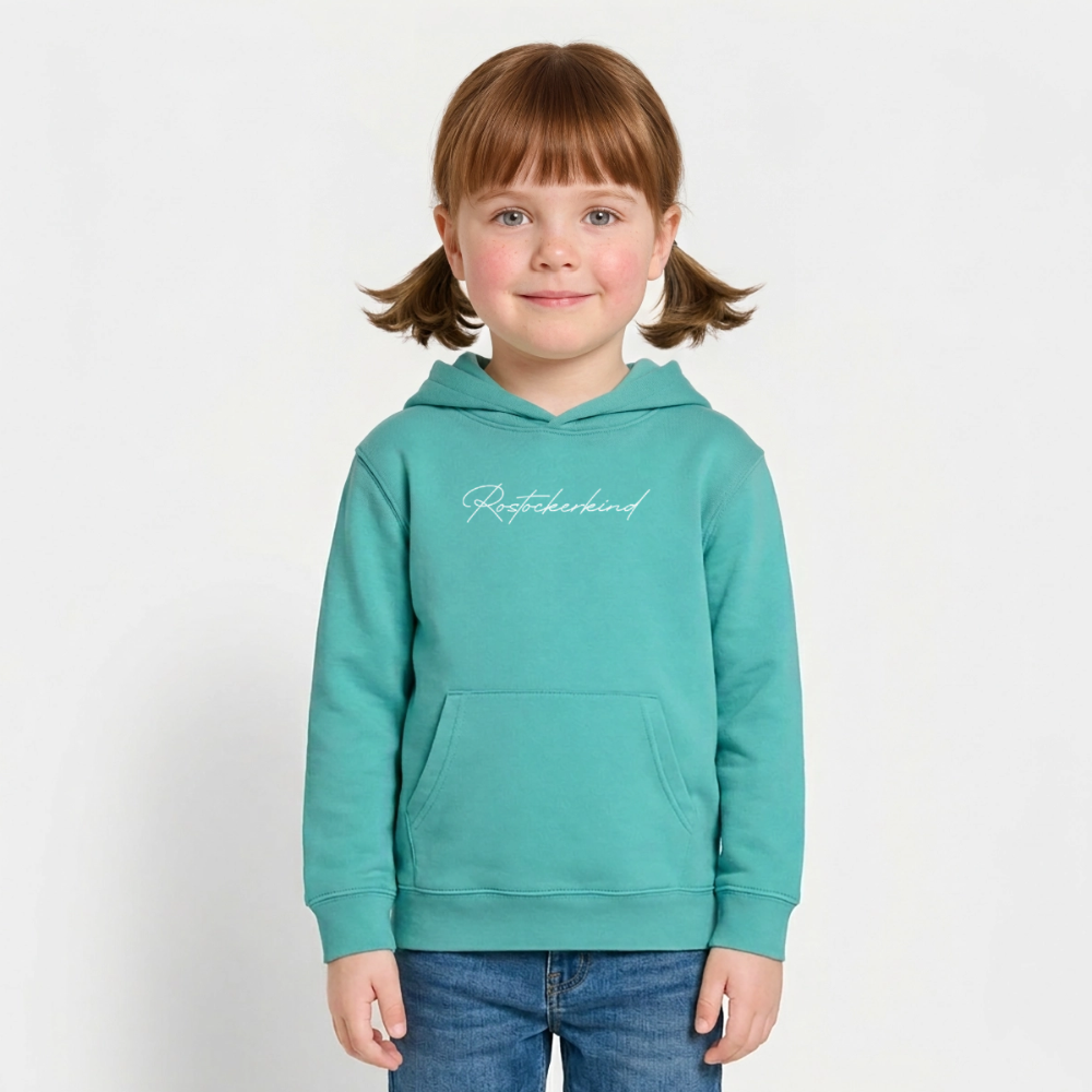 Rostock 'Rostockerkind' Signature Bio Hoodie Kinder 3-8 Jahre - Poolblau