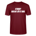 Unisex Sprüche T-Shirt 'Sturm? Ach dat lüftet nur.' Fun Shirt - Burgunderrot