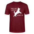 Unisex Sprüche T-Shirt 'Frech, böse, unerzogen. Spoiler: Ich!' - Burgunderrot