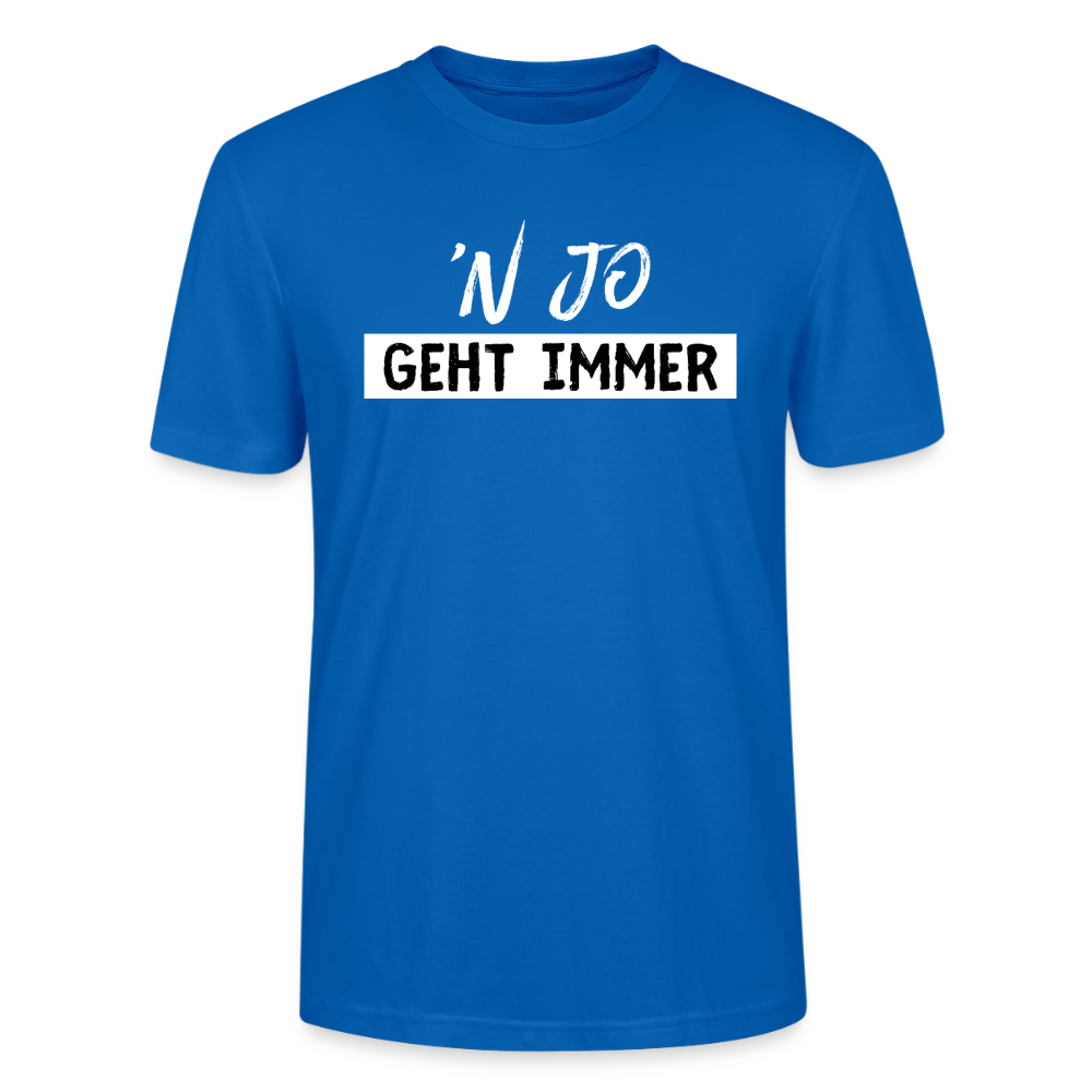 Unisex Sprüche T-Shirt ''n jo geht immer' Fun Shirt - Pfauenblau