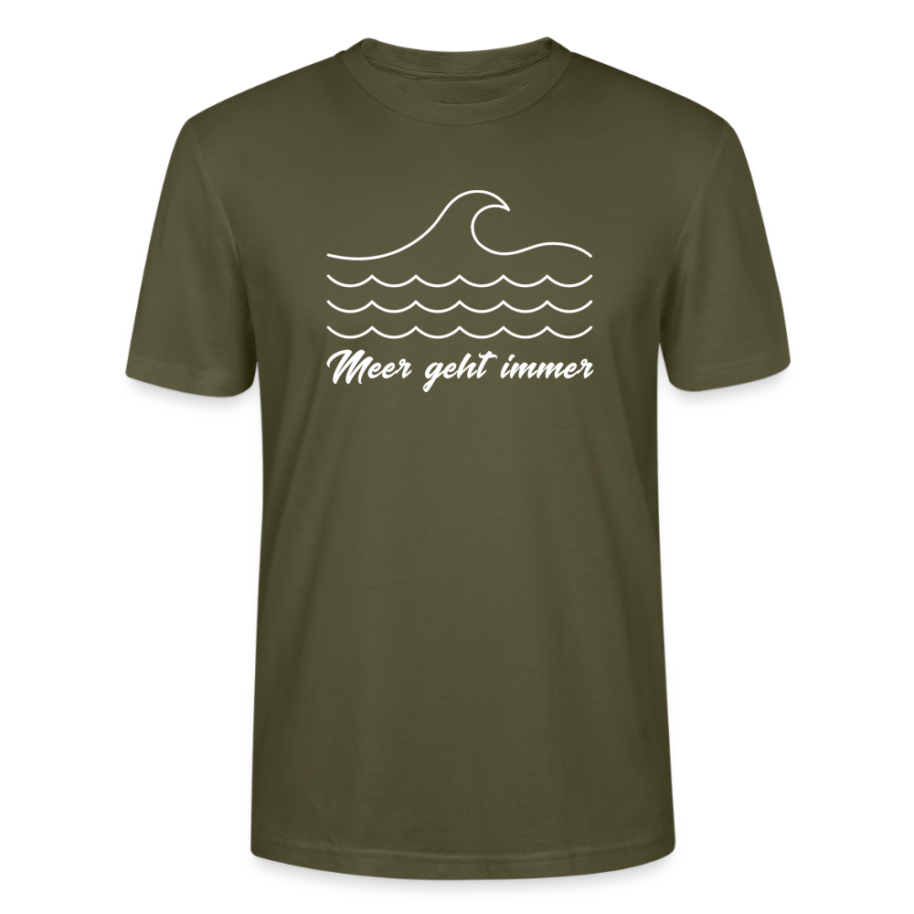 Unisex Sprüche T-Shirt ‘Meer geht immer’ Fun Shirt - Khaki