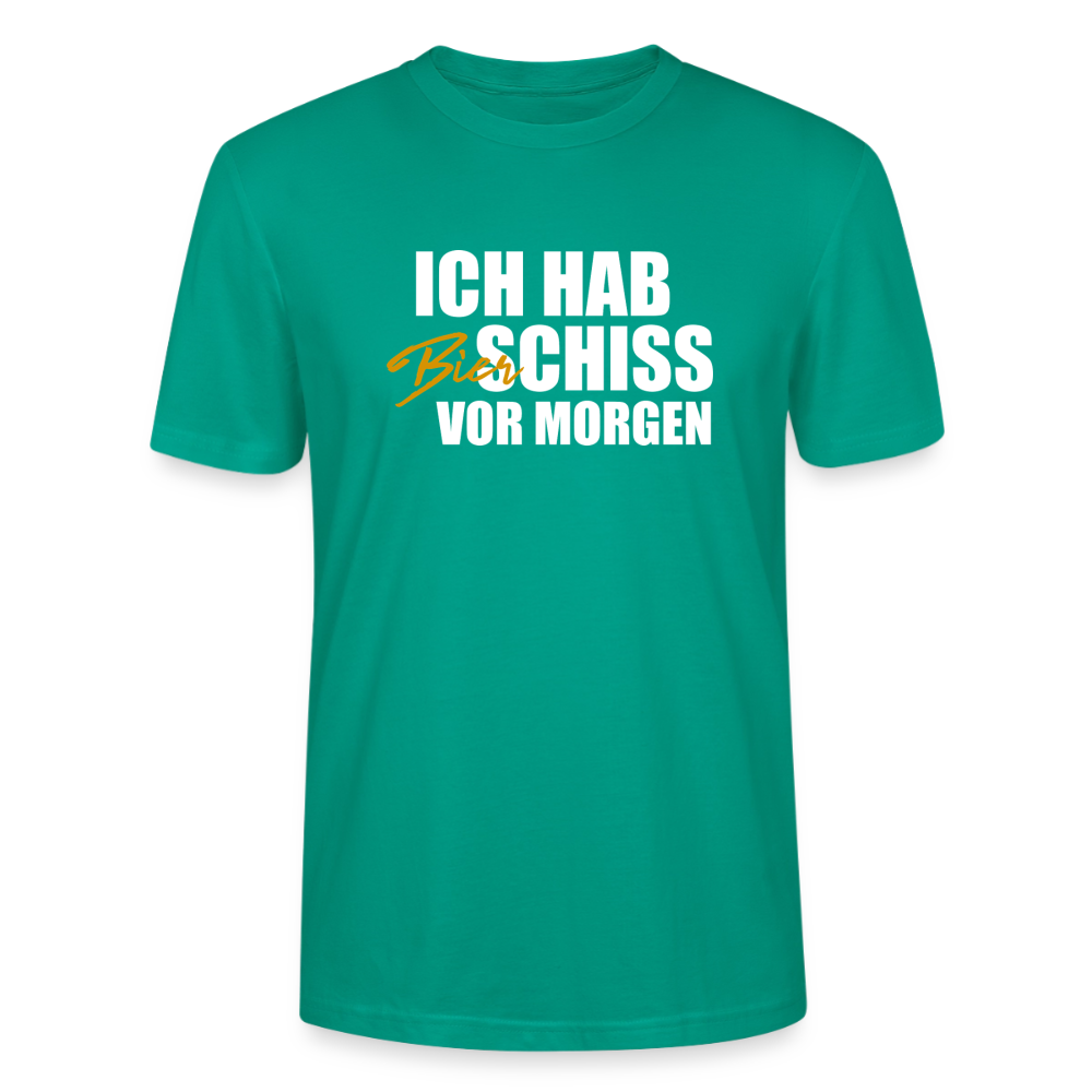 Unisex Sprüche T-Shirt 'Ich hab Bierschiss vor morgen' - Blaugrün
