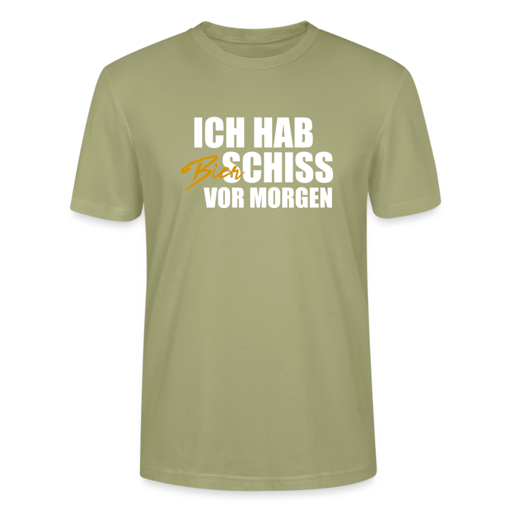 Unisex Sprüche T-Shirt 'Ich hab Bierschiss vor morgen' - Nebelgrün