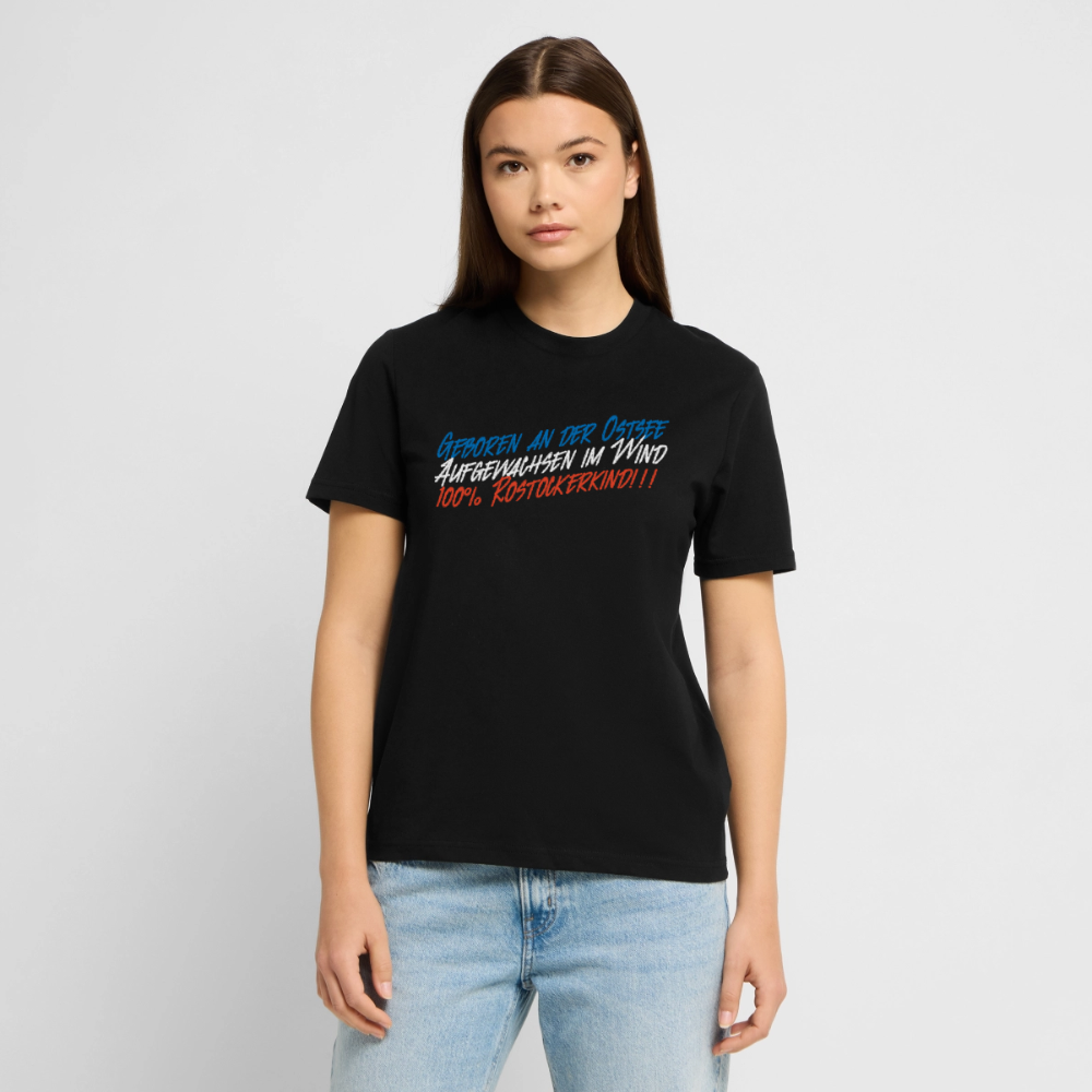 Unisex Sprüche T-Shirt 'Geboren an der Ostsee' Fun Shirt - Schwarz