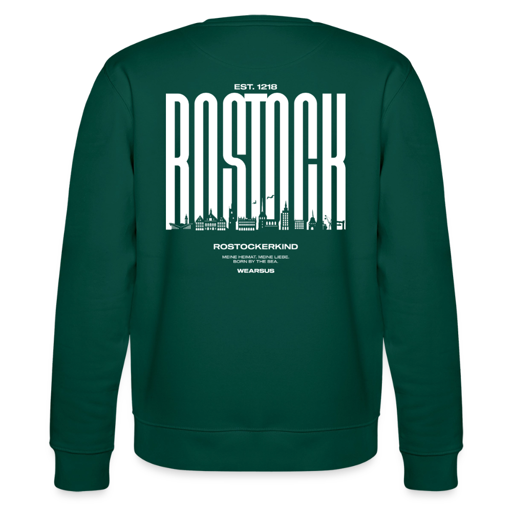 Rostock 'Rostockerkind' Bio Sweatshirt Unisex Back Print - Forest