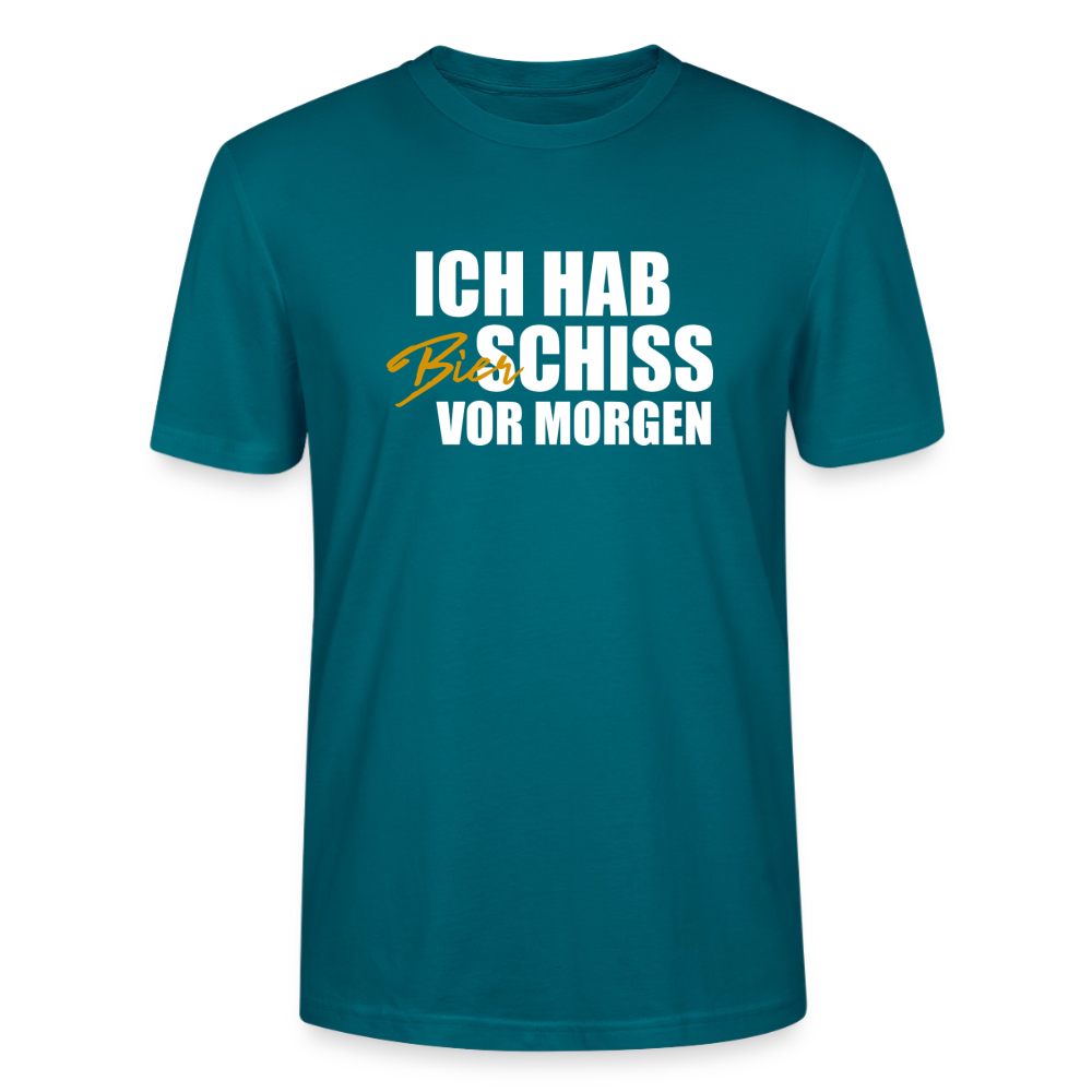 Unisex Sprüche T-Shirt 'Ich hab Bierschiss vor morgen' - Ozeanblau
