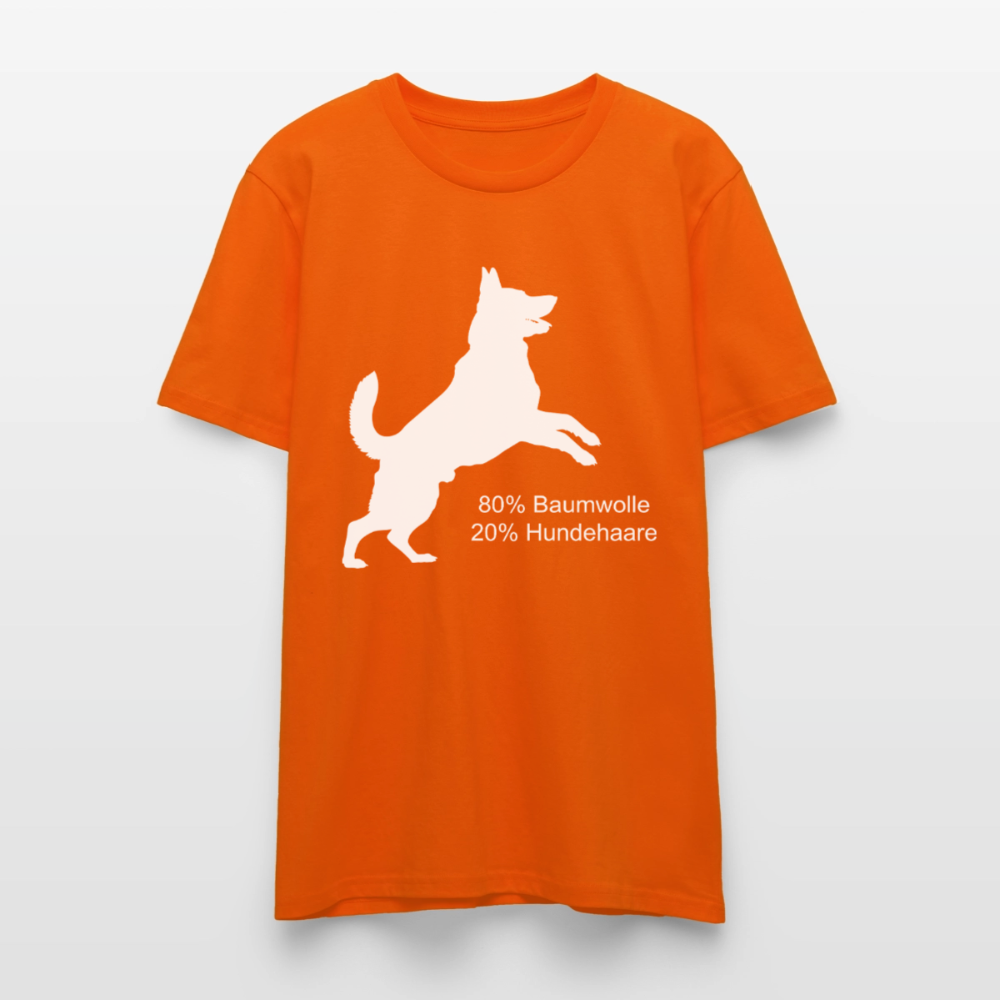 Unisex Sprüche T-Shirt '80% Baumwolle. 20% Hundehaare.' - Tieforange