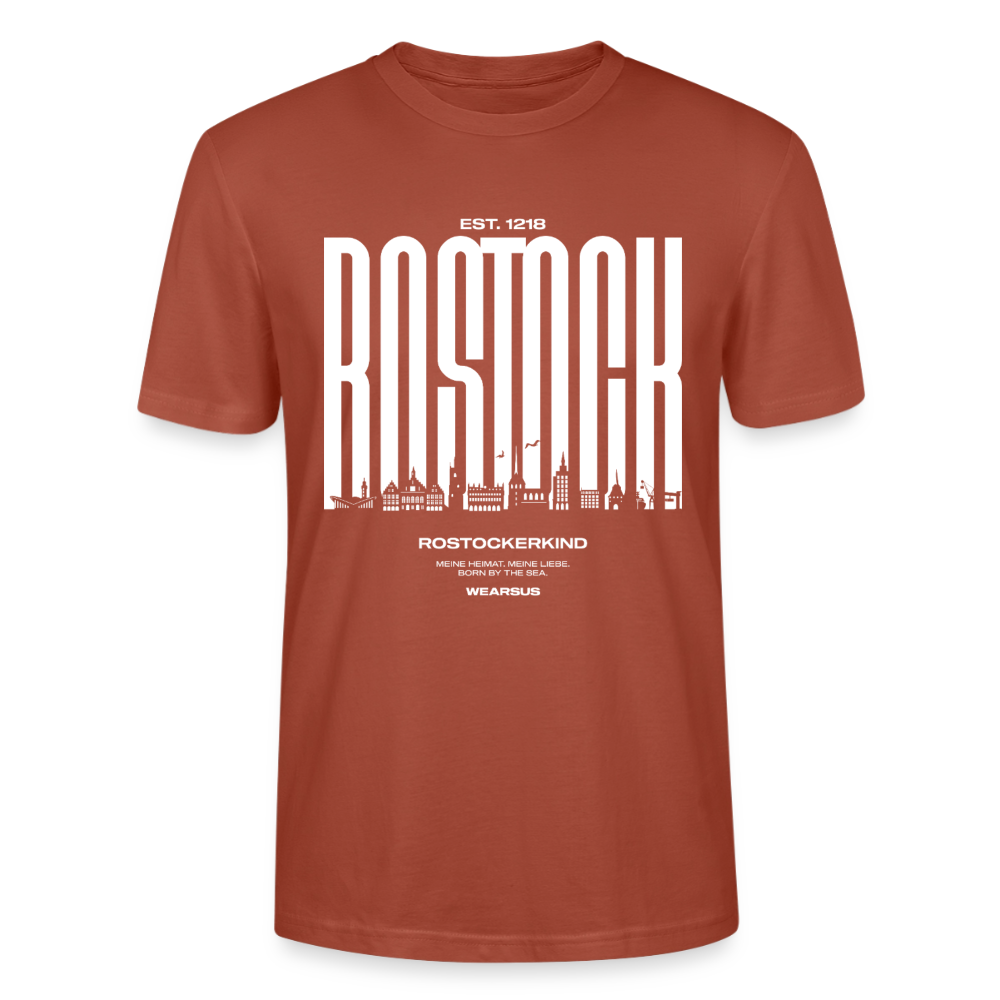 Rostock 'Rostockerkind' Bio T-Shirt Unisex Front Print Farbe - Terrakotta