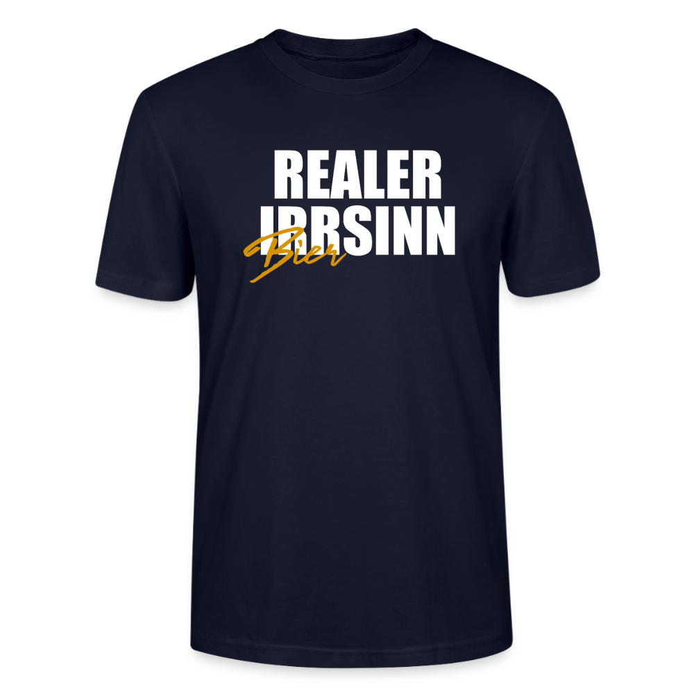 Unisex Sprüche T-Shirt 'Realer Biersinn' - Navy
