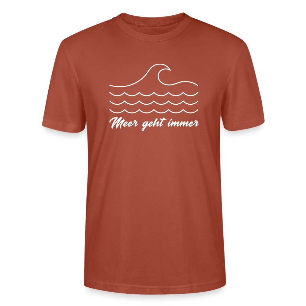 Unisex Sprüche T-Shirt ‘Meer geht immer’ Fun Shirt - Terrakotta