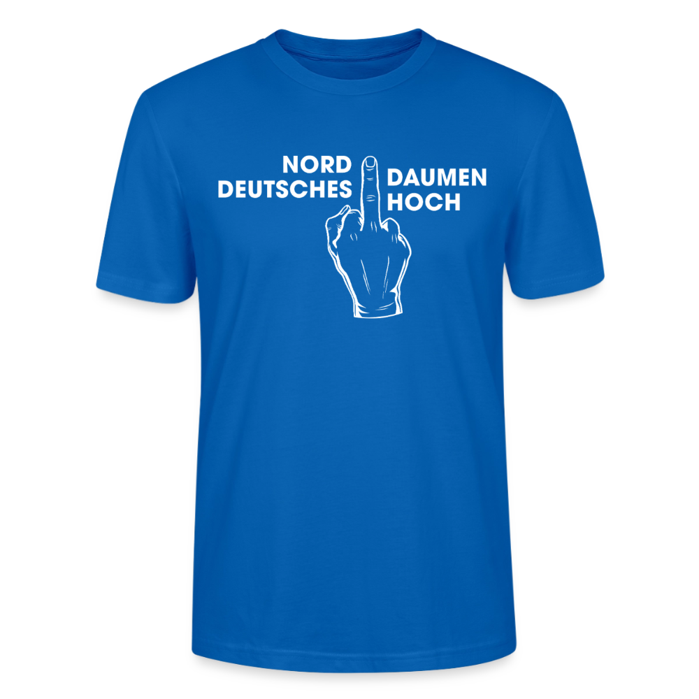 Unisex Sprüche T-Shirt 'Norddeutsches Daumen hoch' Fun Shirt - Pfauenblau