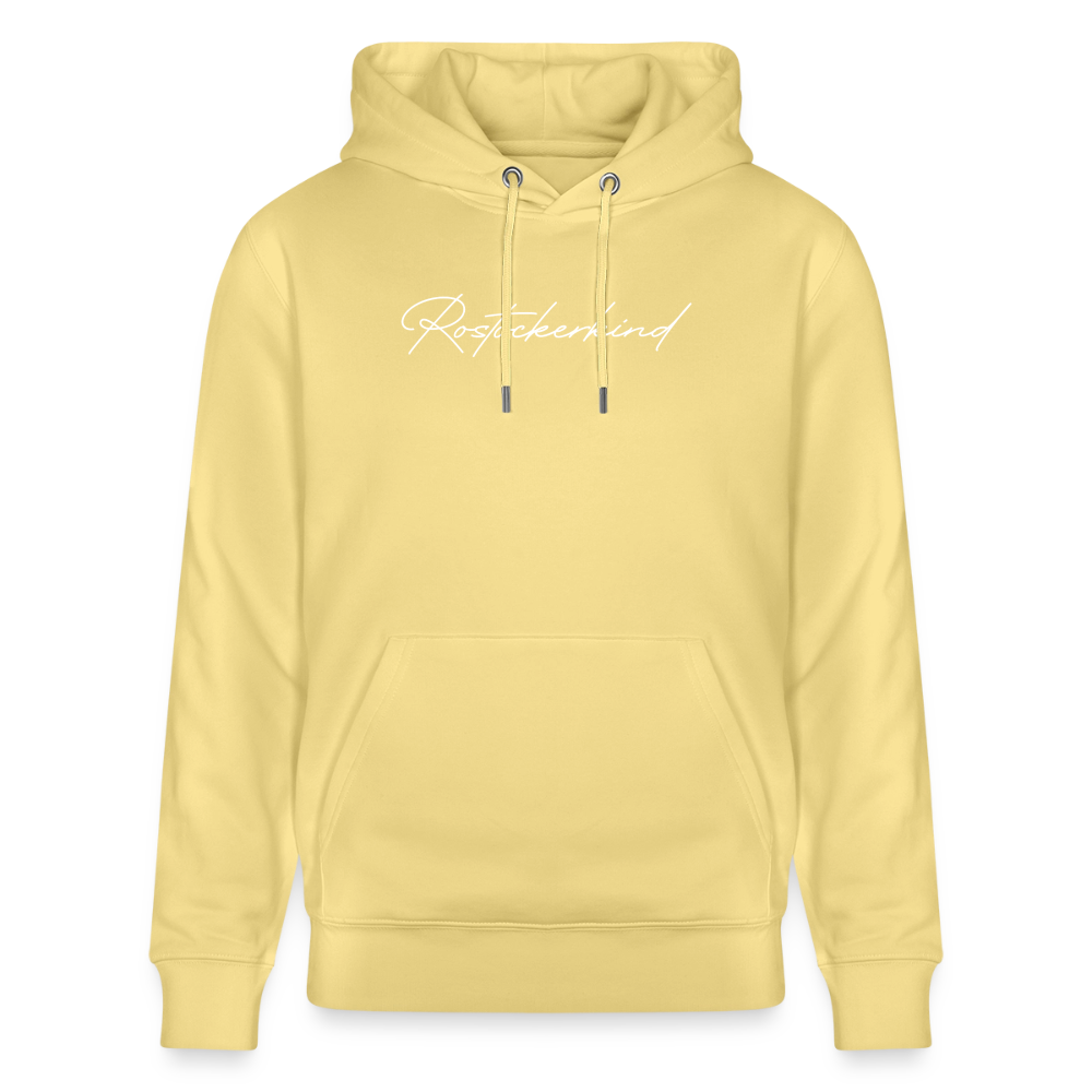 Rostock 'ROSTOCKERKIND' Signature Bio Hoodie Unisex weiß - Gelb Viva 