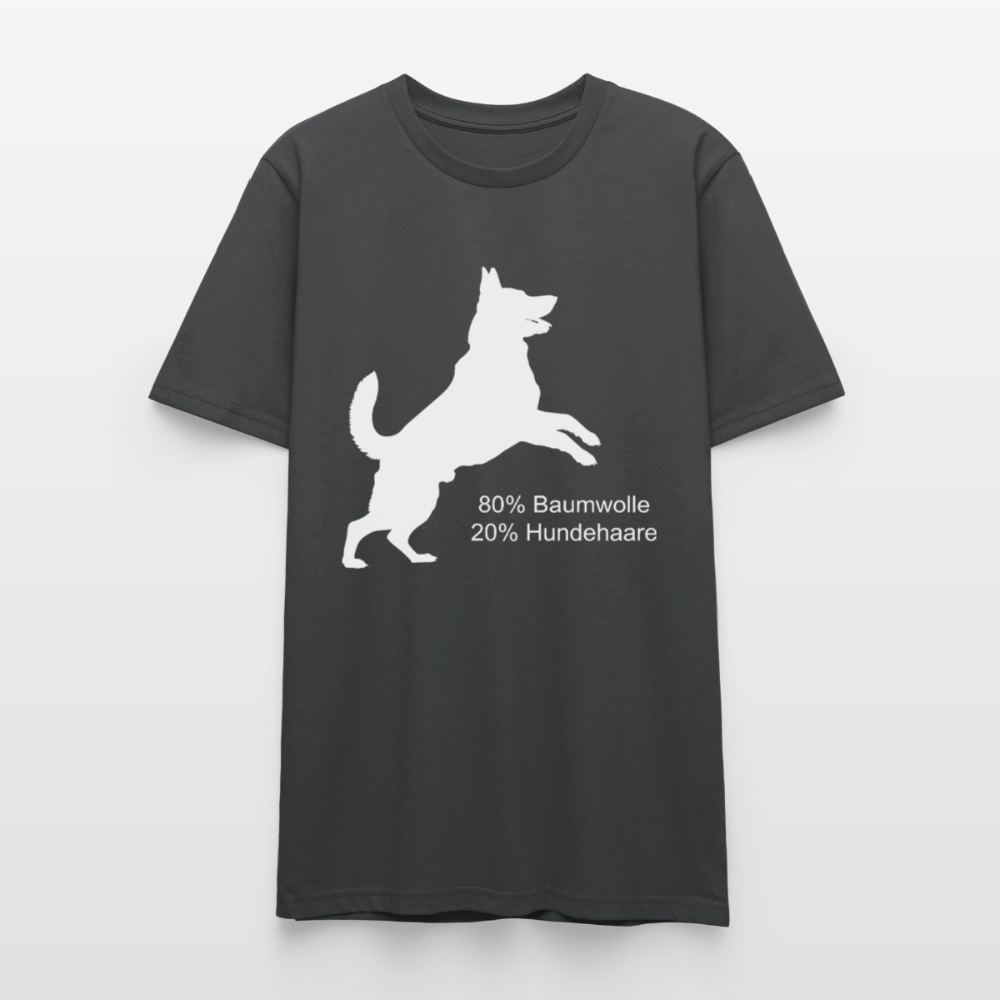 Unisex Sprüche T-Shirt '80% Baumwolle. 20% Hundehaare.' - Anthrazit