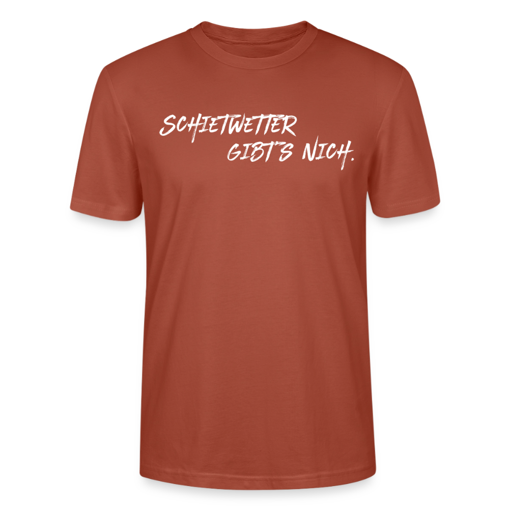 Unisex Sprüche T-Shirt 'Schietwetter gibt's nich' Fun Shirt - Terrakotta