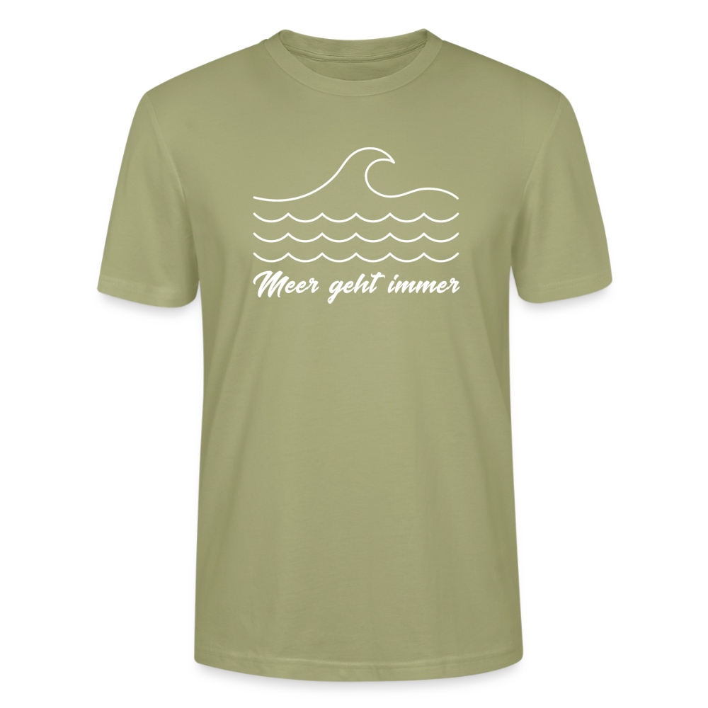 Unisex Sprüche T-Shirt ‘Meer geht immer’ Fun Shirt - Nebelgrün