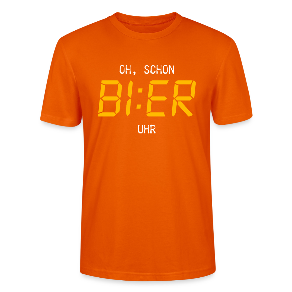 Unisex Sprüche T-Shirt 'Oh, schon Bier Uhr' - Tieforange