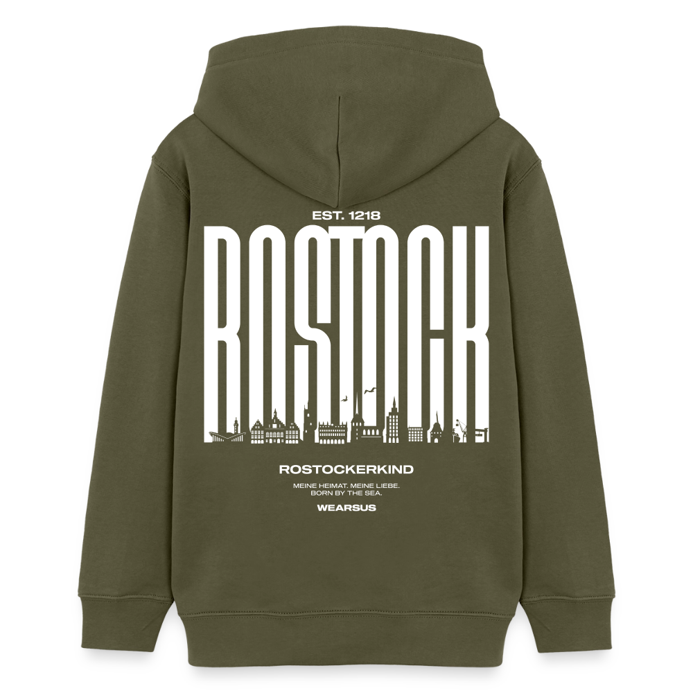 Rostock 'Rostockerkind' Bio Hoodie Kinder 9-13 Jahre - Khaki
