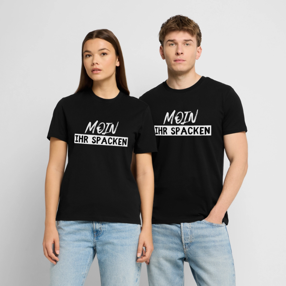 Unisex Sprüche T-Shirt 'Moin ihr Spacken' Fun Shirt - Schwarz
