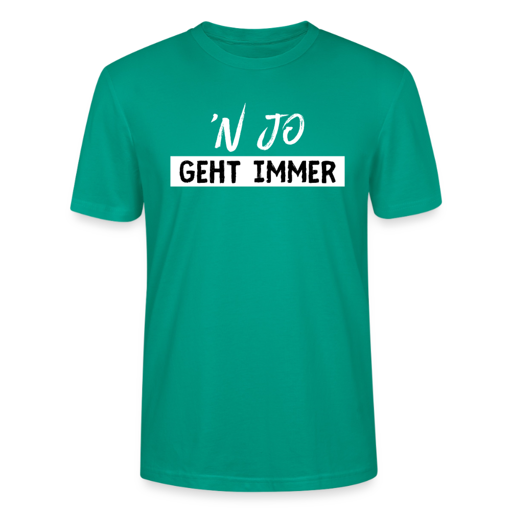 Unisex Sprüche T-Shirt ''n jo geht immer' Fun Shirt - Blaugrün