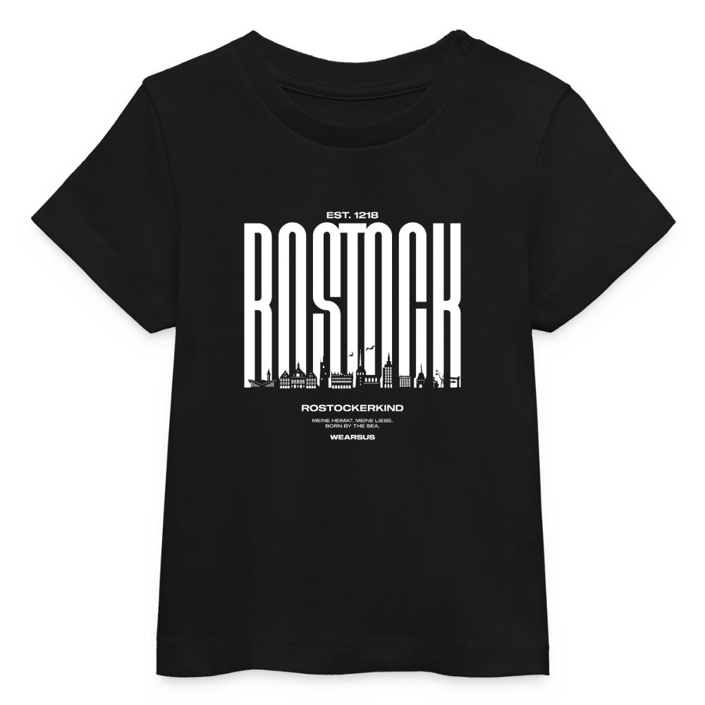 Rostock 'Rostockerkind' Bio T-Shirt Babys Front Print Farbe - Schwarz