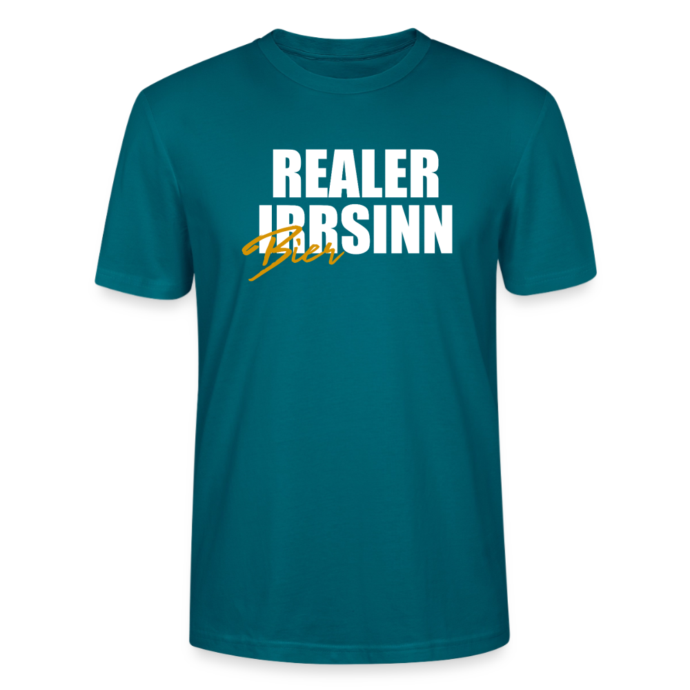 Unisex Sprüche T-Shirt 'Realer Biersinn' - Ozeanblau