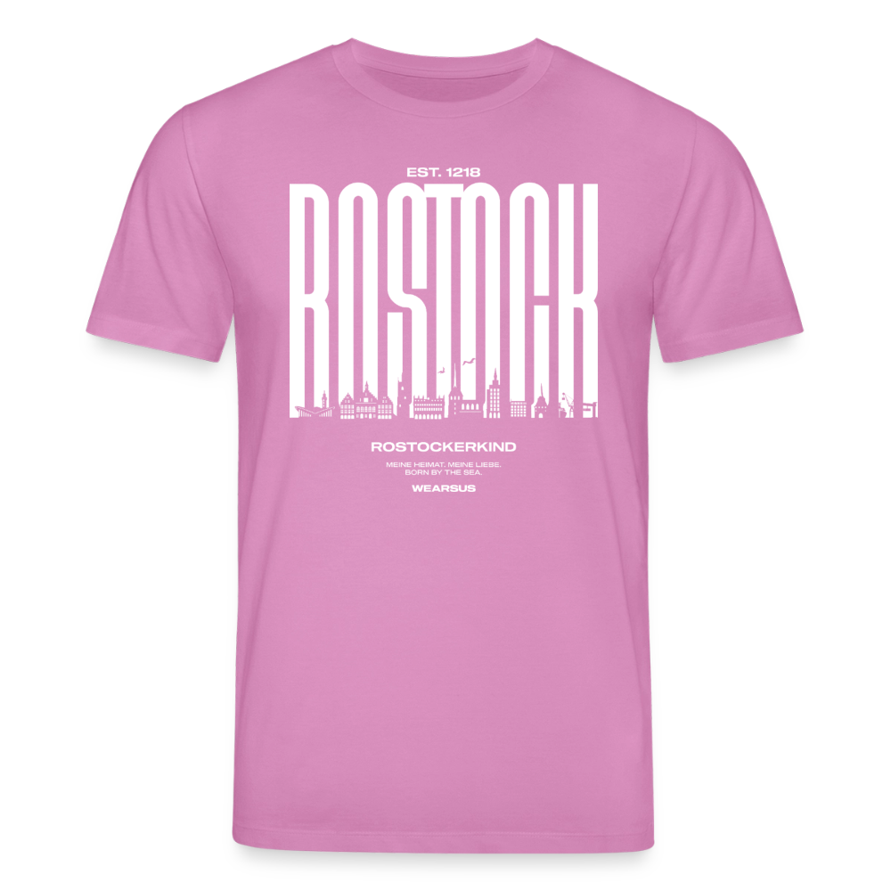 Rostock 'Rostockerkind' Bio T-Shirt Unisex Front Print Farbe 180 g/m² - Pink