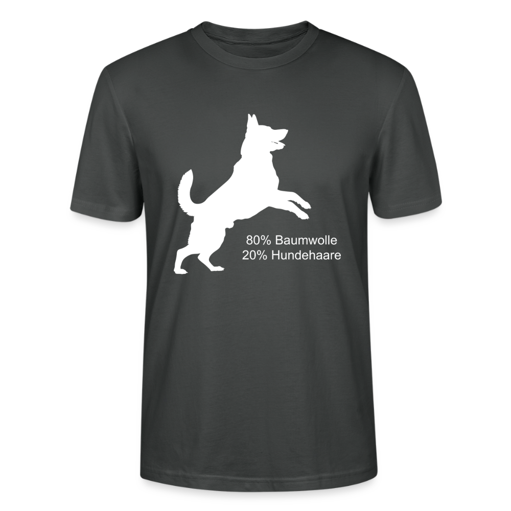 Unisex Sprüche T-Shirt '80% Baumwolle. 20% Hundehaare.' - Anthrazit