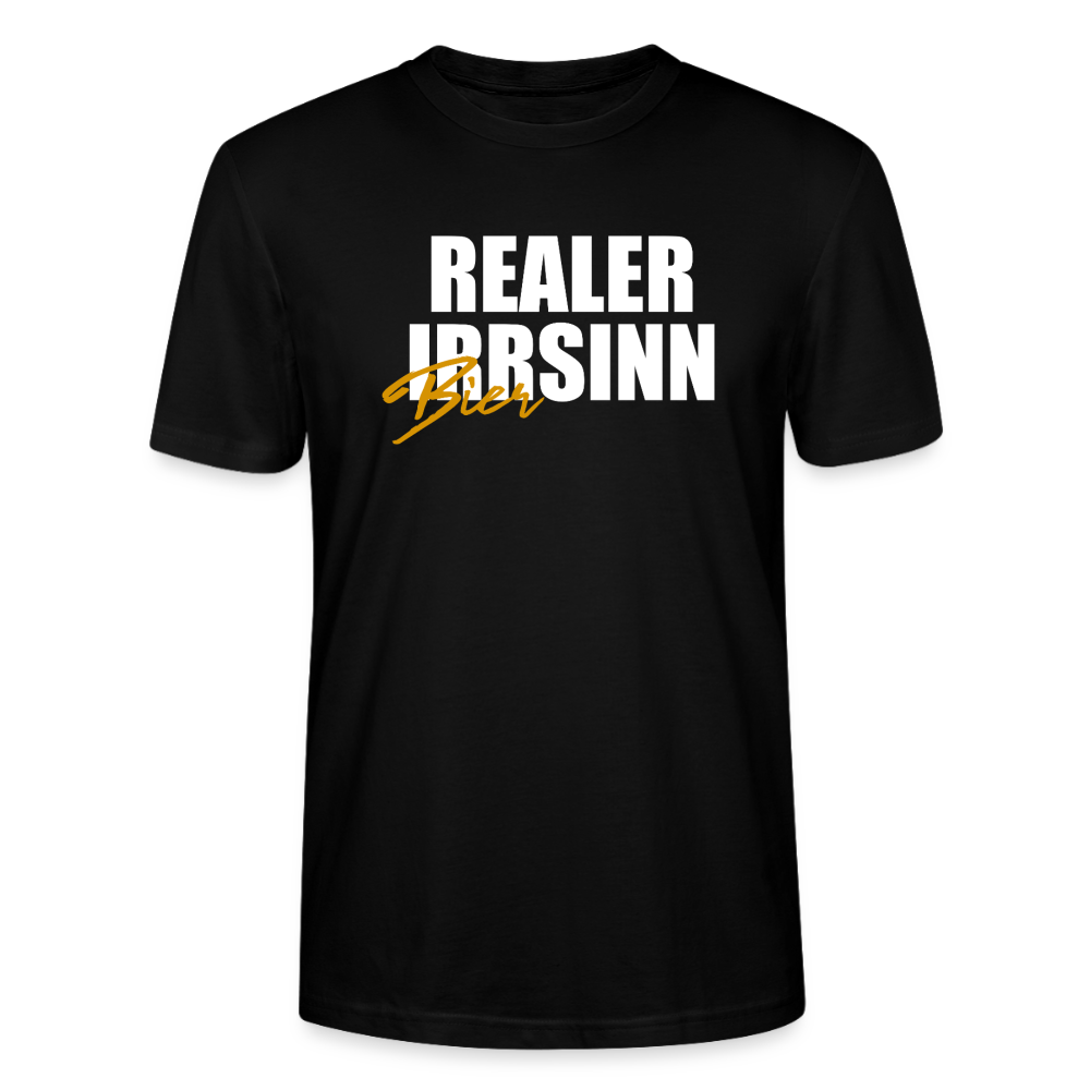 Unisex Sprüche T-Shirt 'Realer Biersinn' - Schwarz