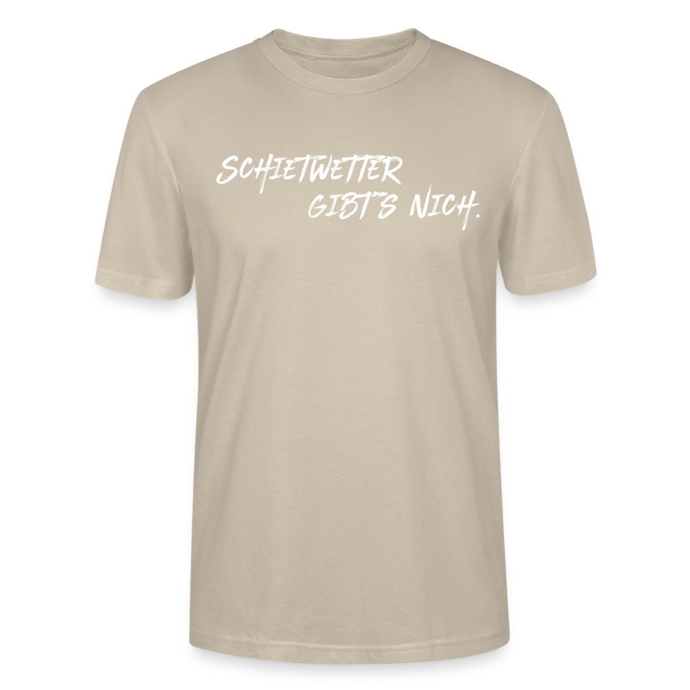 Unisex Sprüche T-Shirt 'Schietwetter gibt's nich' Fun Shirt - Beige
